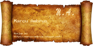 Marcu Ambrus névjegykártya